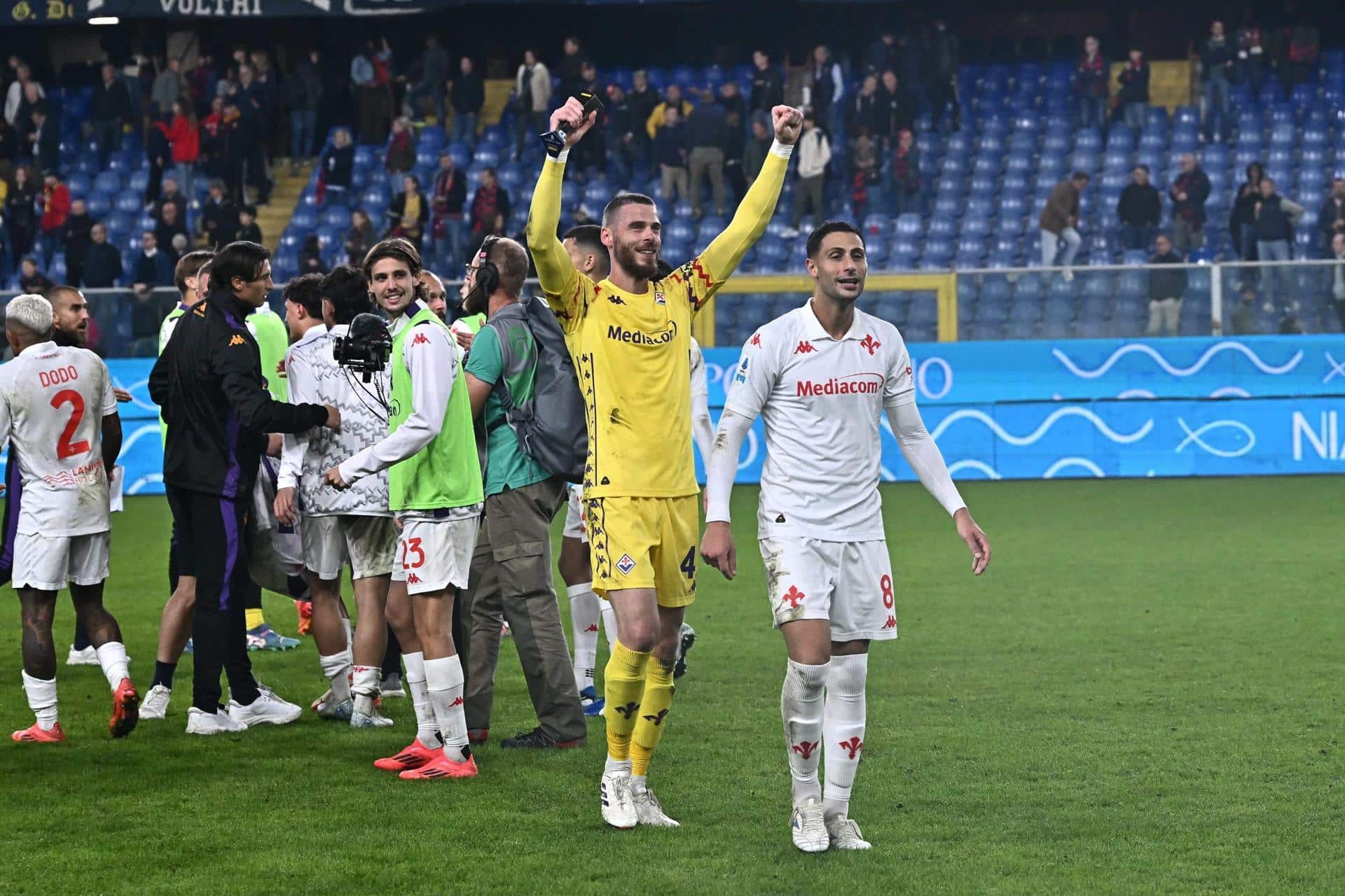 De Gea festeja el triunfo. EFE/EPA/LUCA ZENNARO