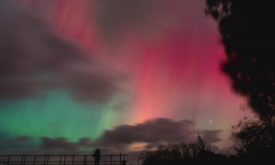 Imagen del efecto causado por la aurora boreal cerca de Ringsted, Dinamarca. EFE/EPA/Mads Claus Rasmussen