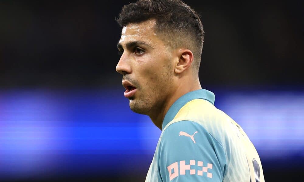 Rodri, del Manchester City, durante un partido de Liga de Campeones.EFE/EPA/ADAM VAUGHAN