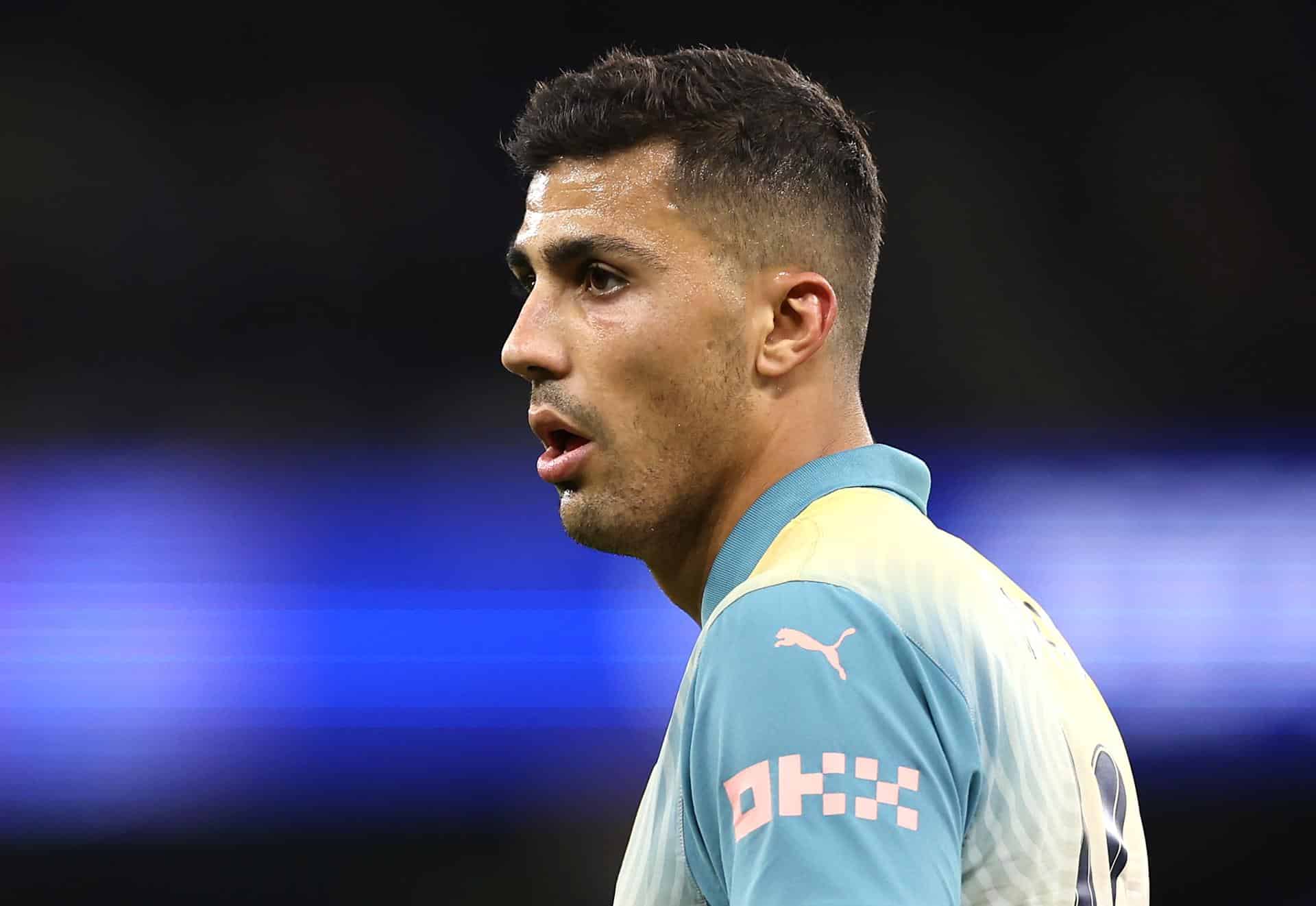 Rodri, del Manchester City, durante un partido de Liga de Campeones.EFE/EPA/ADAM VAUGHAN