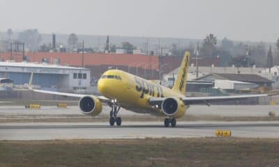 Foto de archivo de un avión de Spirit Airlines en el aeropuerto de Hollywood Burbank, en California, EE.UU. EFE/EPA/Caroline Brehman