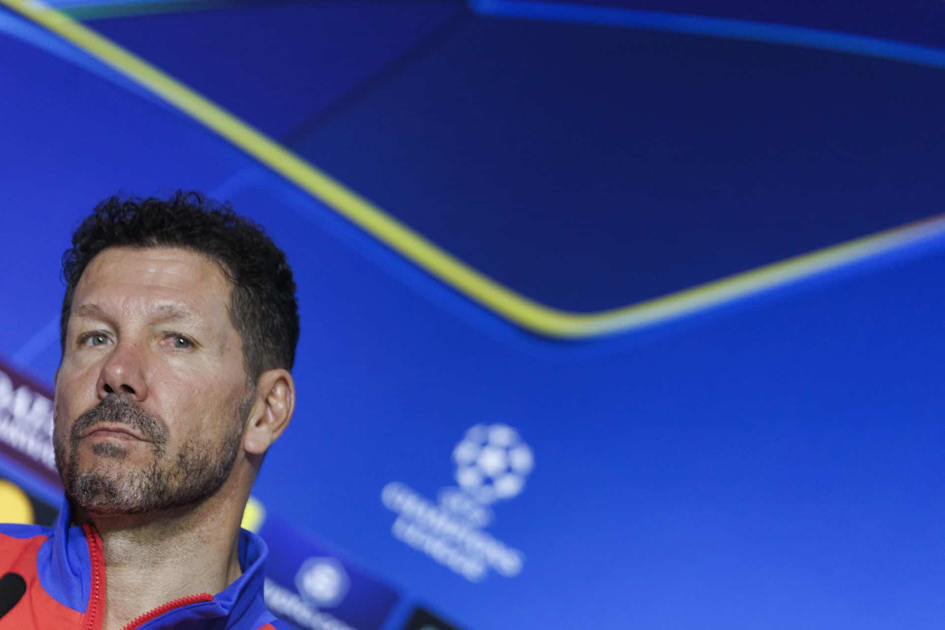 Simeone, en la rueda de prensa. EFE/ Sergio Pérez