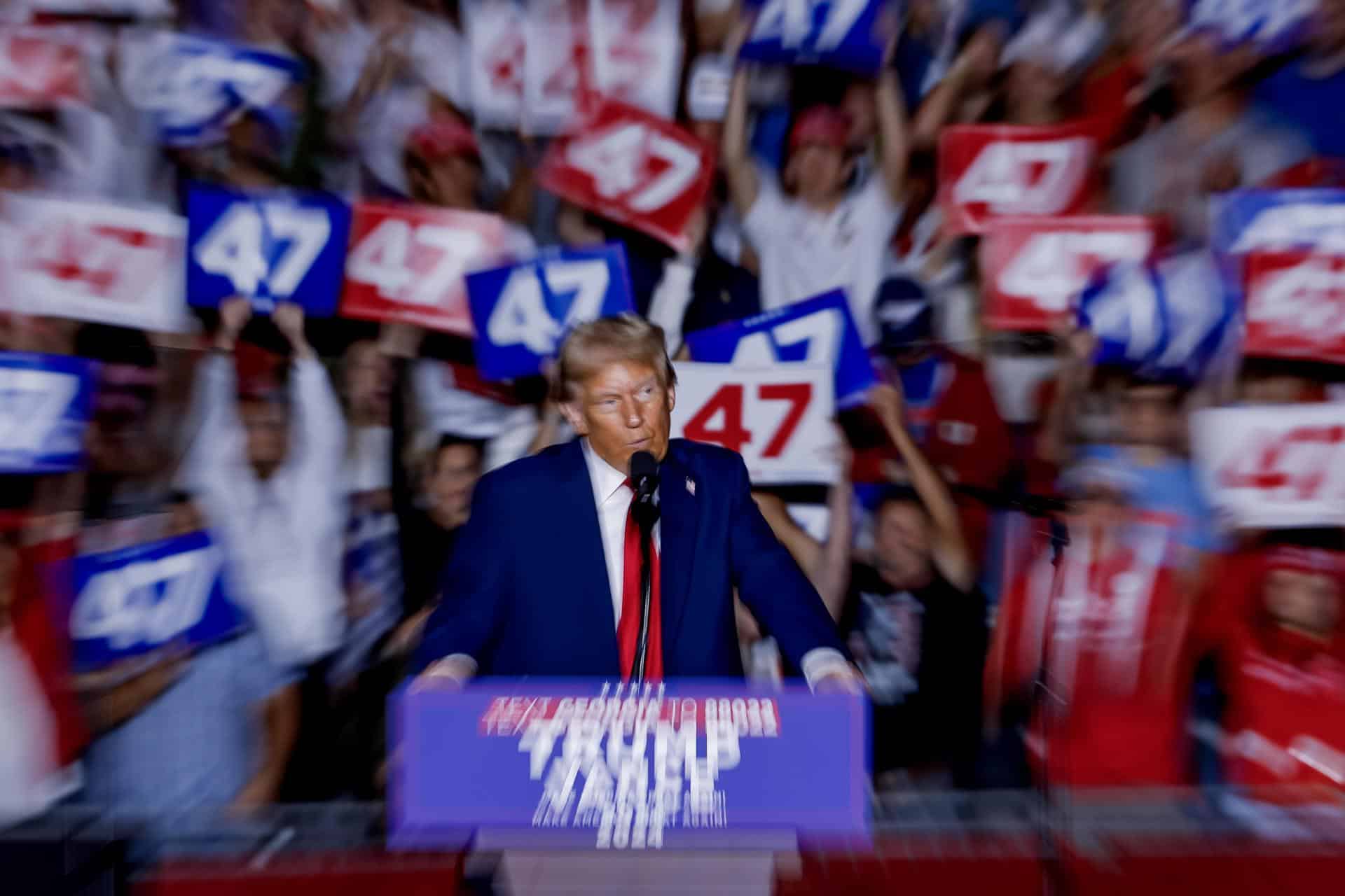 Fotografía del expresidente de Estados Unidos Donald Trump. EFE/Erik S. Lesser