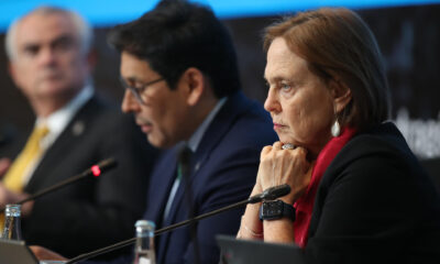 La secretaria nacional de cuidados y familia del Ministerio de Desarrollo y Asistencia Social, Familia y Lucha contra el Hambre de Brasil, Laís Abramo, participa este jueves en una sesión del cuadragésimo periodo de sesiones de la Comisión Económica para América Latina y el Caribe (Cepal), en Lima (Perú). EFE/ Paolo Aguilar