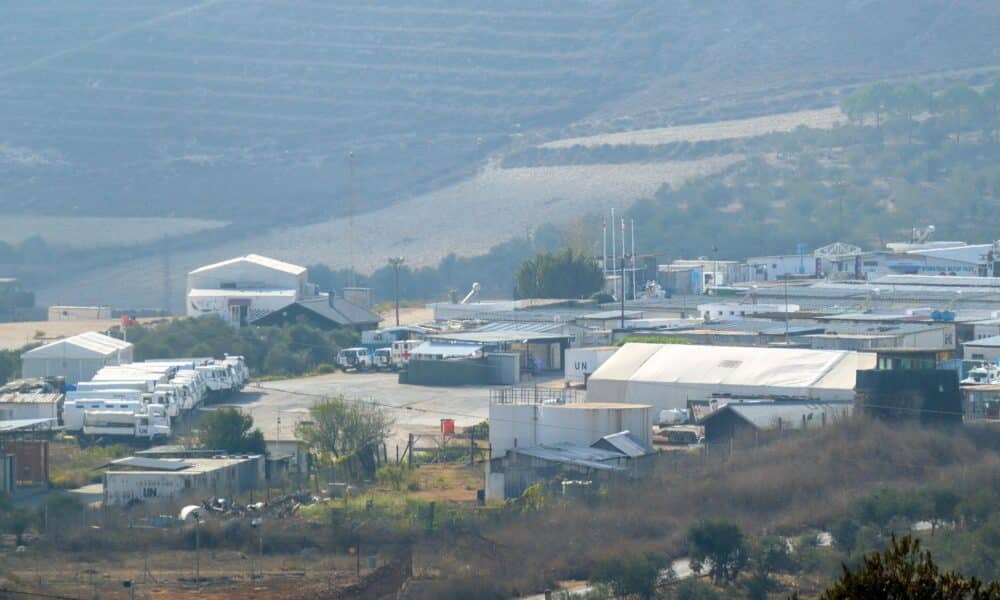 La base de las Fuerzas Provisionales de las Naciones Unidas en el Líbano (FPNUL) en el distrito de Ebel El Saqi Marjeyoun, sur del Líbano, el 10 de octubre de 2024. EFE/STRINGER