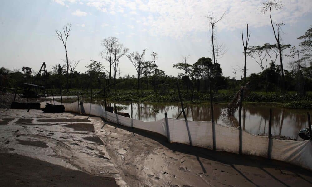 Fotografía de actividades de minería ilegal de oro, en la comunidad indígena de San Jacinto, en la región de Madre de Dios (Perú). EFE/Paolo Aguilar