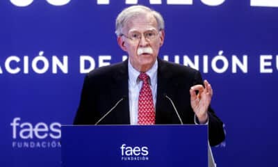 Fotografía de archivo del 23 de septiembre de 2024 donde aparece el exconsejero de Seguridad Nacional de Donald Trump en la Casa Blanca (2018-2019), John Bolton, hablando durante la inauguración del Campus FAES 2024 en Madrid (España). EFE/ Fernando Alvarado