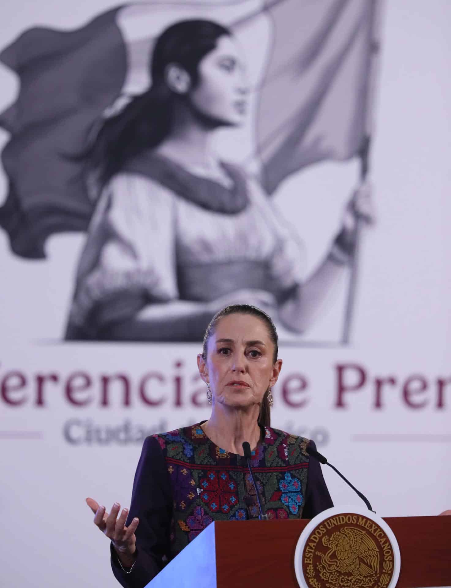 Imagen de archivo de la presidenta de México, Claudia Sheinbaum. EFE/ Mario Guzmán