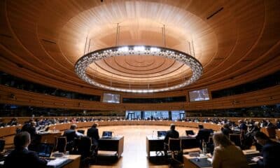 Una fotografía facilitada por el Consejo Europeo muestra la sala de reuniones del Consejo Europeo de Asuntos Exteriores en la ciudad de Luxemburgo, Luxemburgo, el 14 de octubre de 2024. El Consejo de Asuntos Exteriores de octubre está presidido por el alto responsable de la política exterior de la UE, Josep Borrell. (Luxemburgo, Luxemburgo) EFE/EPA/CONSEJO EUROPEO FOLLETO FOLLETO SOLO PARA USO EDITORIAL/NO SE VENDE