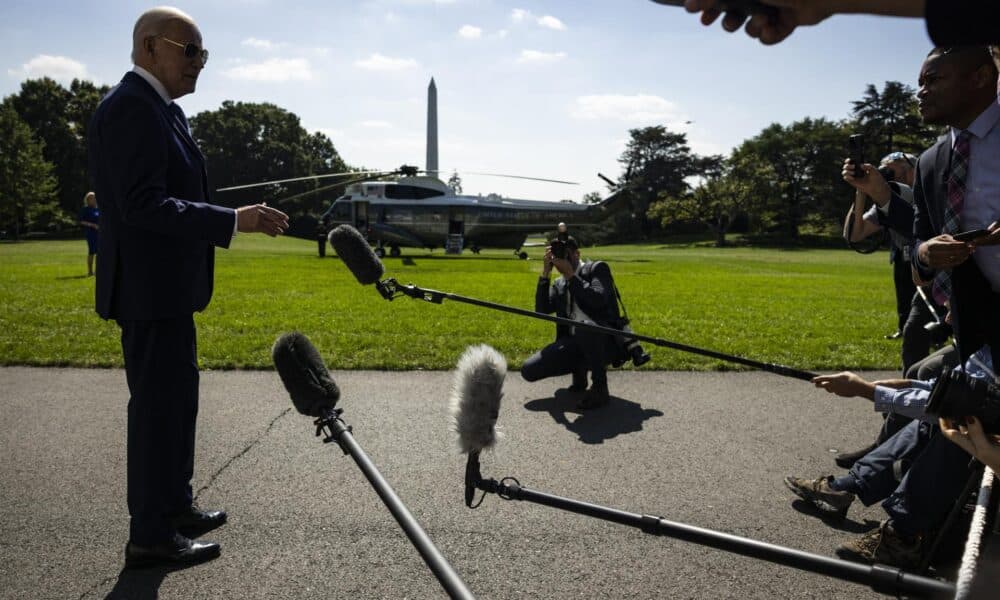 El presidente estadounidense, Joe Biden, ordenó el envío de otros 500 soldados para las labores de recuperación del huracán Helene. EFE/EPA/Samuel Corum/POOL