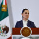 La presidenta de México, Claudia Sheinbaum, habla durante su primera conferencia de prensa este miércoles, ofrecida en Palacio Nacional de la Ciudad de México (México). EFE/ Sáshenka Gutiérrez