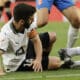 El lateral izquierdo del Valencia José Luis Gayà durante el partido de Liga disputado ante el Girona en el que se produjo la lesión que la ha mantenido cinco meses inactivo. EFE/ Manuel Bruque