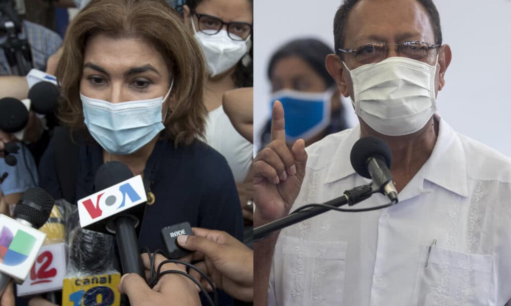 Combo de fotografías de la periodista de Univisión María Lilly Delgado y el pastor Saturnino Cerrato. La ONG humanitaria Colectivo Nicaragua Nunca Más denunció este viernes que bajo el Gobierno de Daniel Ortega han documentado 111 casos de apatridia de facto de nicaragüenses, que es cuando una persona, a pesar de figurar como nacional de un Estado según su legislación, no puede disfrutar de los derechos y la protección asociados a dicha nacionalidad. EFE/ Jorge Torres