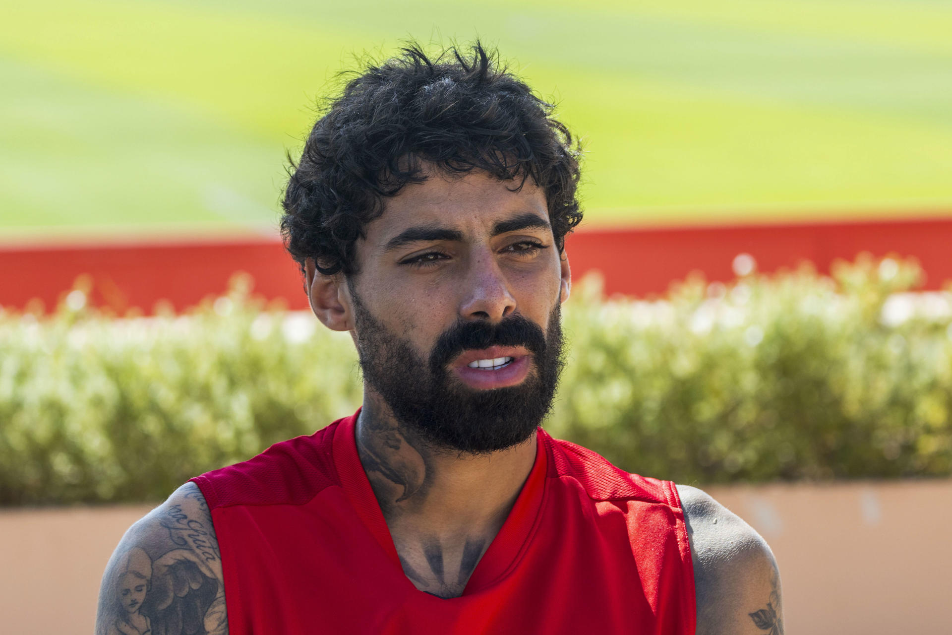 El centrocampista del RCD Mallorca, Samú Costa tras un entrenamiento del equipo en Palma de Mallorca. EFE/Cati Cladera