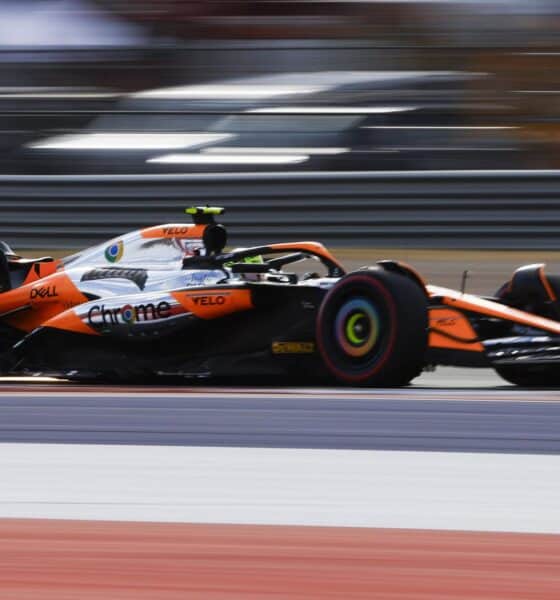 El piloto británico de McLaren Lando Norris durante el Gran Premio de Estados Unidos de F1. EFE/EPA/JOHN MABANGLO