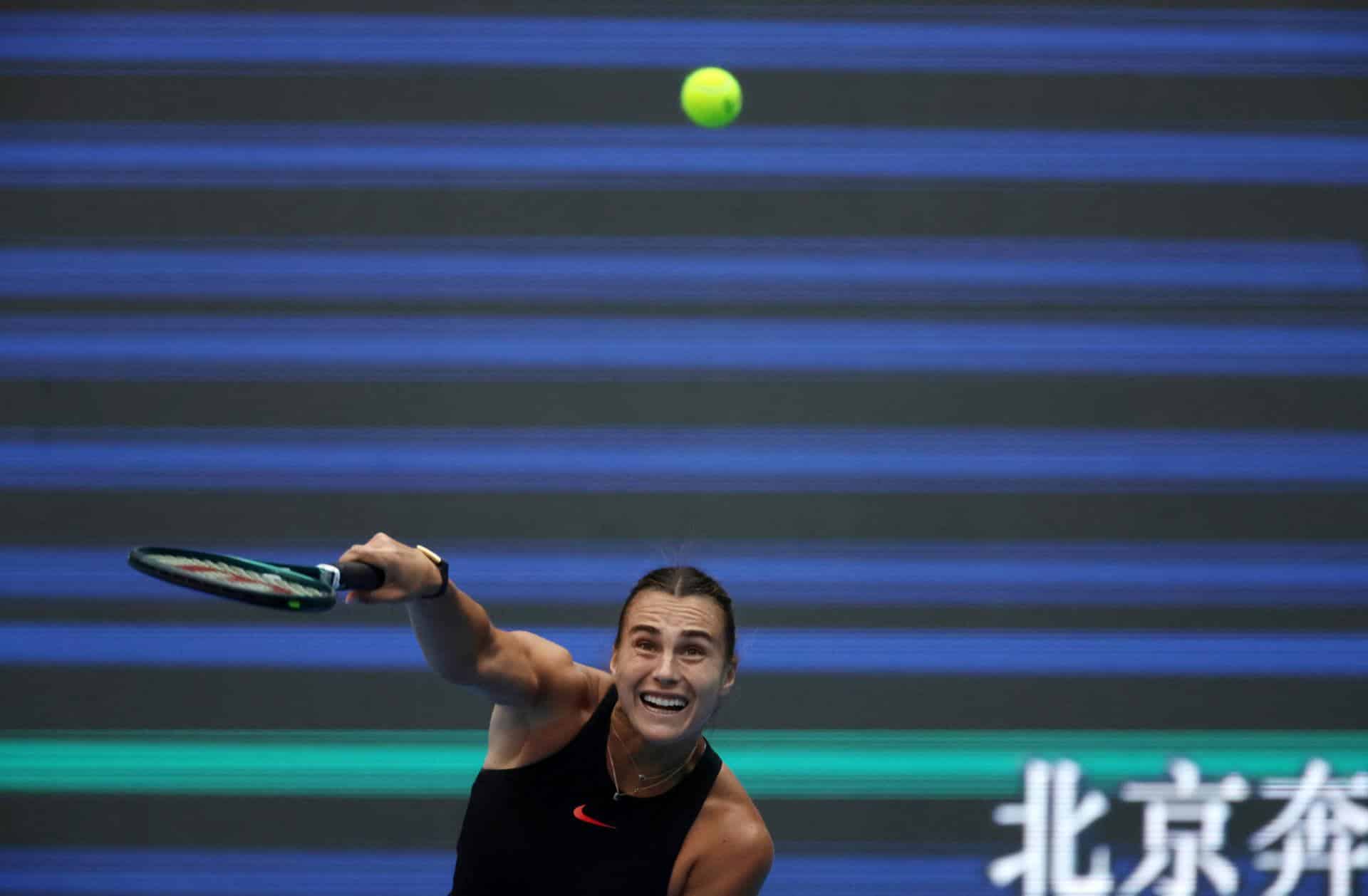 La bielorrusa Aryna Sabalenka, favorita en el torneo de Wuhan (China). EFE/EPA/ANDRES MARTINEZ CASARES