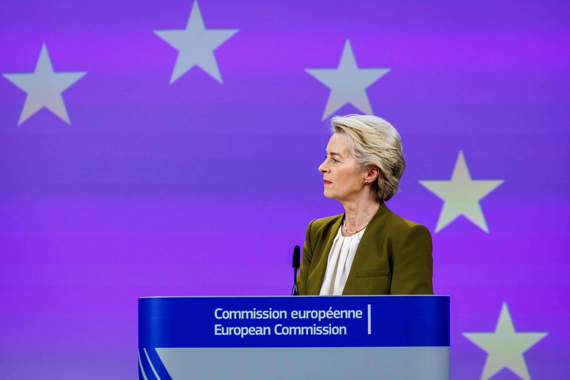 La presidenta de la Comisión Europea, Ursula von der Leyen. EFE/EPA/OLIVIER MATTHYS