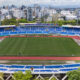 Fotografía aérea del estadio olímpico Félix Sánchez en Santo Domingo (República Dominicana). EFE/ Orlando Barría