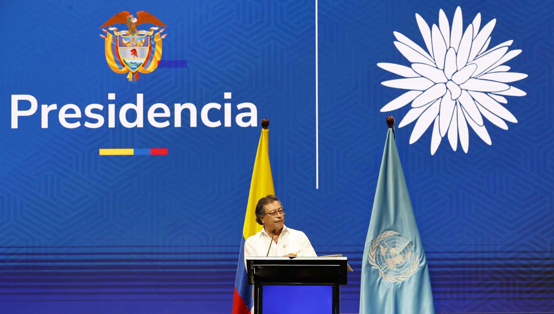 El presidente de Colombia, Gustavo Petro, pronuncia un discurso este 20 de octubre de 2024, en Cali (Colombia). EFE/ Mauricio Dueñas Castañeda