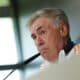 MADRID (ESPAÑA), 18/10/2024.- El entrenador italiano del Real Madrid, Carlo Ancelotti durante la rueda de prensa tras el entrenamiento del equipo en la Ciudad Deportiva de Valdebebas en Madrid este viernes para preparar su enfrentamiento liguero ante el Celta de mañana. EFE/Juan Carlos Hidalgo