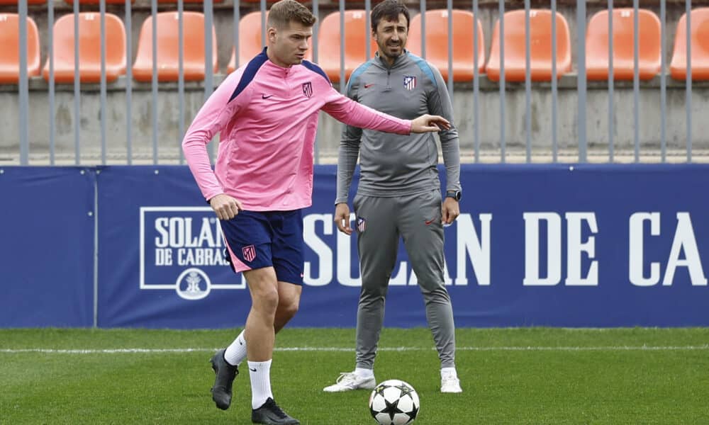 Sorloth, en un ejercicio del entrenamiento en Majadahonda.-EFE/ Rodrigo Jiménez