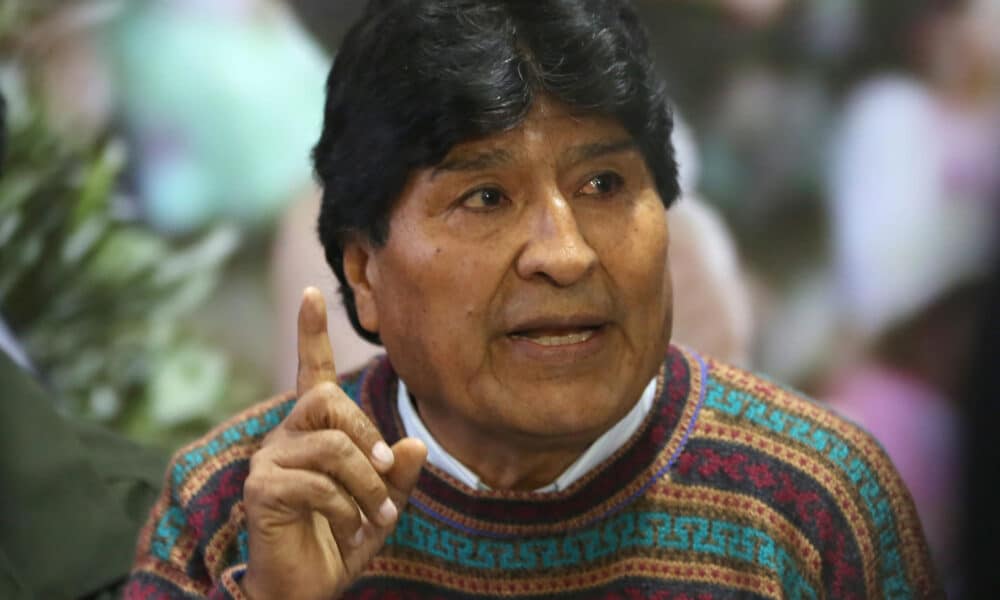 Fotografía de archivo del expresidente de Bolivia Evo Morales durante una conferencia de prensa en La Paz (Bolivia). EFE/ Luis Gandarillas ARCHIVO