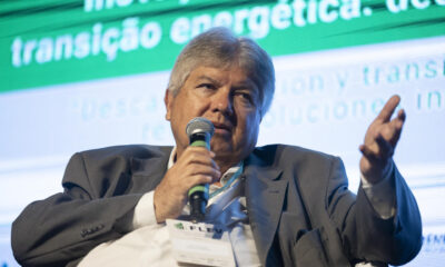 El presidente de ABREMA, Pedro Maranhao, habla durante el segundo día del II Foro Latinoamericano de Economía Verde, este miércoles en São Paulo (Brasil). EFE/ Isaac Fontana