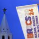 Moscow (Russian Federation), 20/10/2024.- The BRICS 2024 banners during preparation for BRICS Summit 2024 in Kazan, Russia, 20 October 2024. Russia will host leaders from 24 countries and delegations from 32 countries at the upcoming BRICS summit in Kazan, Russian presidential aide Yuri Ushakov said. Expected to be the largest foreign policy event in Russia's history, the BRICS summit will take place from 22 to 24 October. (Rusia) EFE/EPA/MAXIM SHIPENKOV