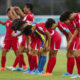 Jugadoras de Corea del Norte se despiden de los aficionados este domingo, en un partido del grupo C de la Copa Mundial Femenina sub-17. EFE/ Diana Sánchez