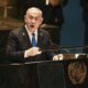 Fotografía de archivo del primer ministro israelí, Benjamin Netanyahu, durante el debate general del 79º período de sesiones de la Asamblea General de las Naciones Unidas en la Sede de la ONU en Nueva York, EE.UU., el 27 de septiembre de 2024. EFE/EPA/Stephani Spindel