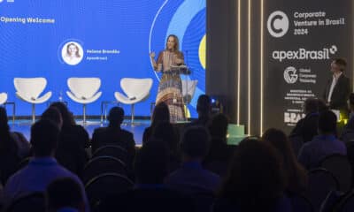 La gerente de Inversiones de ApexBrasil, Helena Brandão, habla durante el Corporate Venture Brasil el pasado martes en Sao Paulo (Brasil). EFE/Isaac Fontana