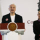 El director general de Petróleos Mexicanos, Víctor Rodríguez, participa este viernes durante la conferencia de prensa matutina de la presidenta de México, Claudia Sheinbaum, en Palacio Nacional de la Ciudad de México (México). EFE/ José Méndez