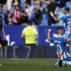 El jugador del Espanyol Pol Lozano celebra un gol durante el partido de LaLiga disputado frente al RCD Mallorca este sábado en el RCDE Stadium. EFE/ Enric Fontcuberta