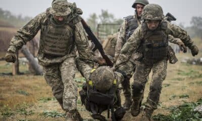 Foto facilitada por el servicio de prensa de la 24ª Brigada Mecanizada de las Fuerzas Armadas de Ucrania de un campo de entrenamiento en la región de Donetsk, Ucrania. EFE/EPA/24TH MECHANIZED BRIGADE OF UKRAINIAN ARMED FORCES/HANDOUT HANDOUT EDITORIAL USE ONLY/NO SALES