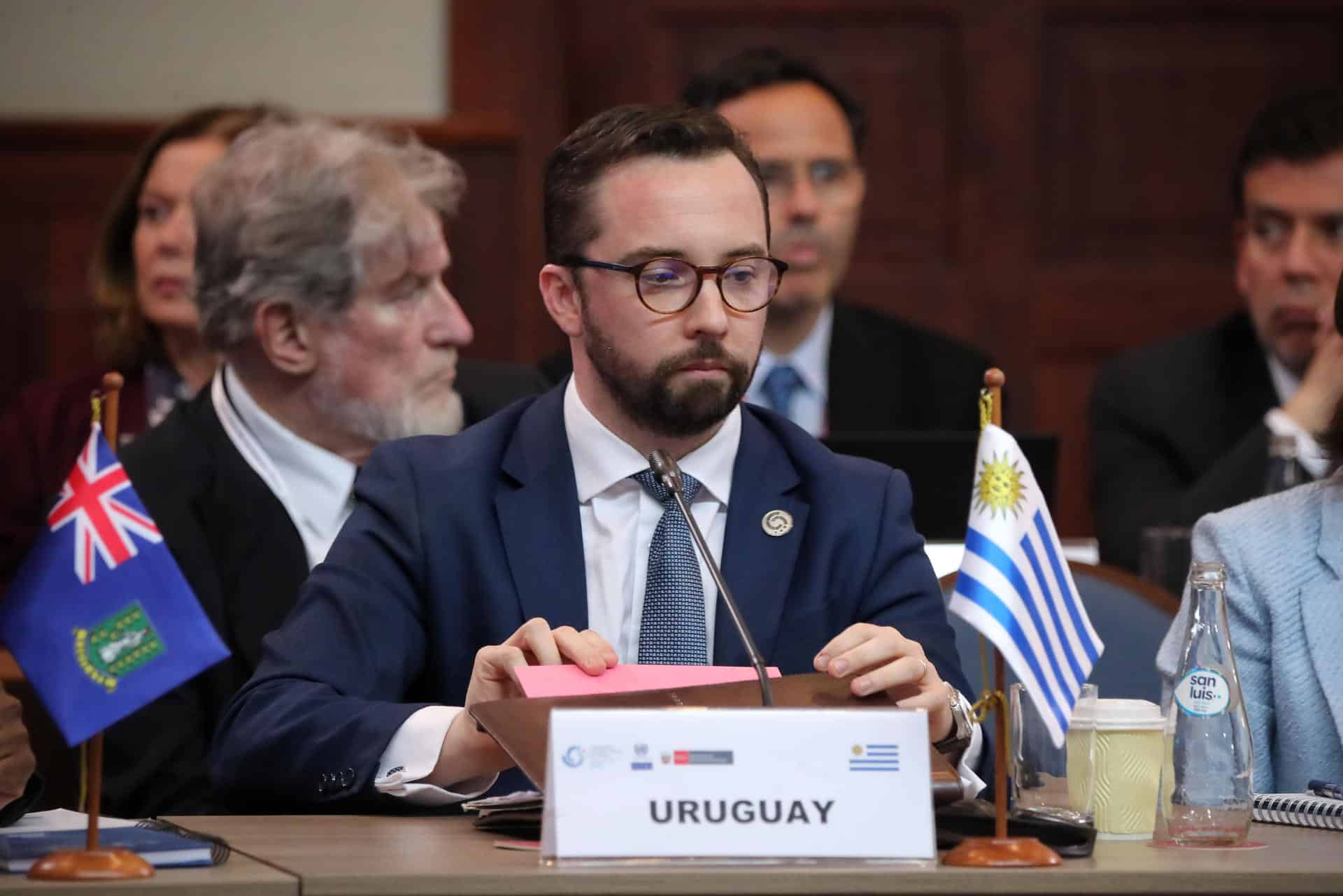 El viceministro de Relaciones Exteriores de Uruguay, Nicolás Albertoni, participa en el cuadragésimo período de sesiones de la Cepal este miércoles 9 de octubre de 2024 en Lima (Perú). EFE/ STR