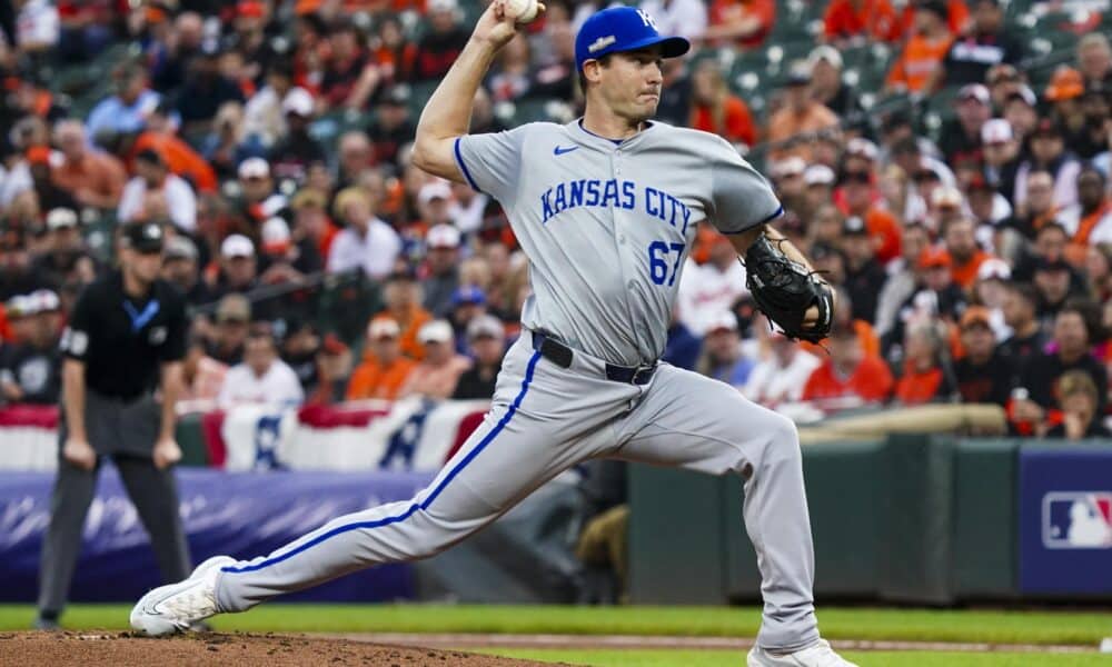 El lanzador abridor de los Reales de Kansas City, Seth Lugo, maniató este miércoles la artillería de los Orioles de Baltimore. EFE/EPA/SHAWN THEW