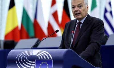 El comisario europeo de Justicia, Didier Reynders, este 22 de octubre en Estrasburgo. EFE/EPA/RONALD WITTEK