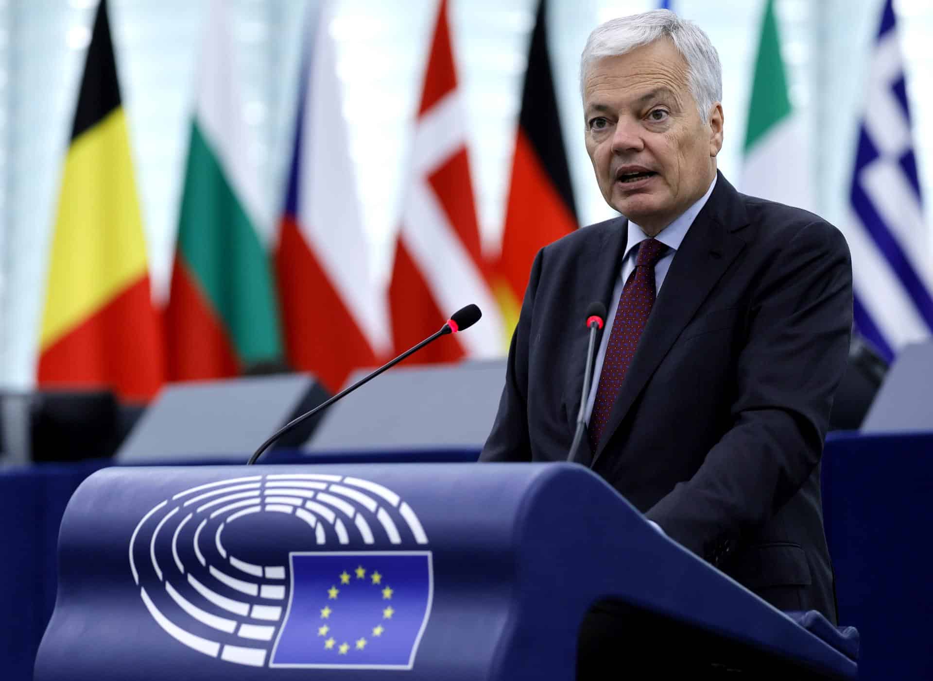 El comisario europeo de Justicia, Didier Reynders, este 22 de octubre en Estrasburgo. EFE/EPA/RONALD WITTEK