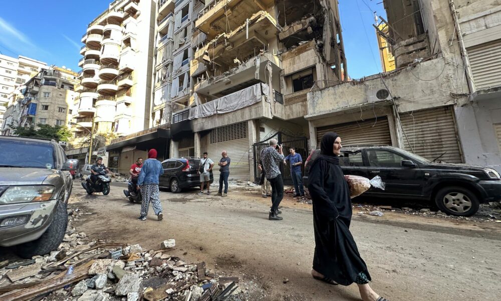 Edificios dañados por un ataque israelí en Beirut. EFE/EPA/WAEL HAMZEH