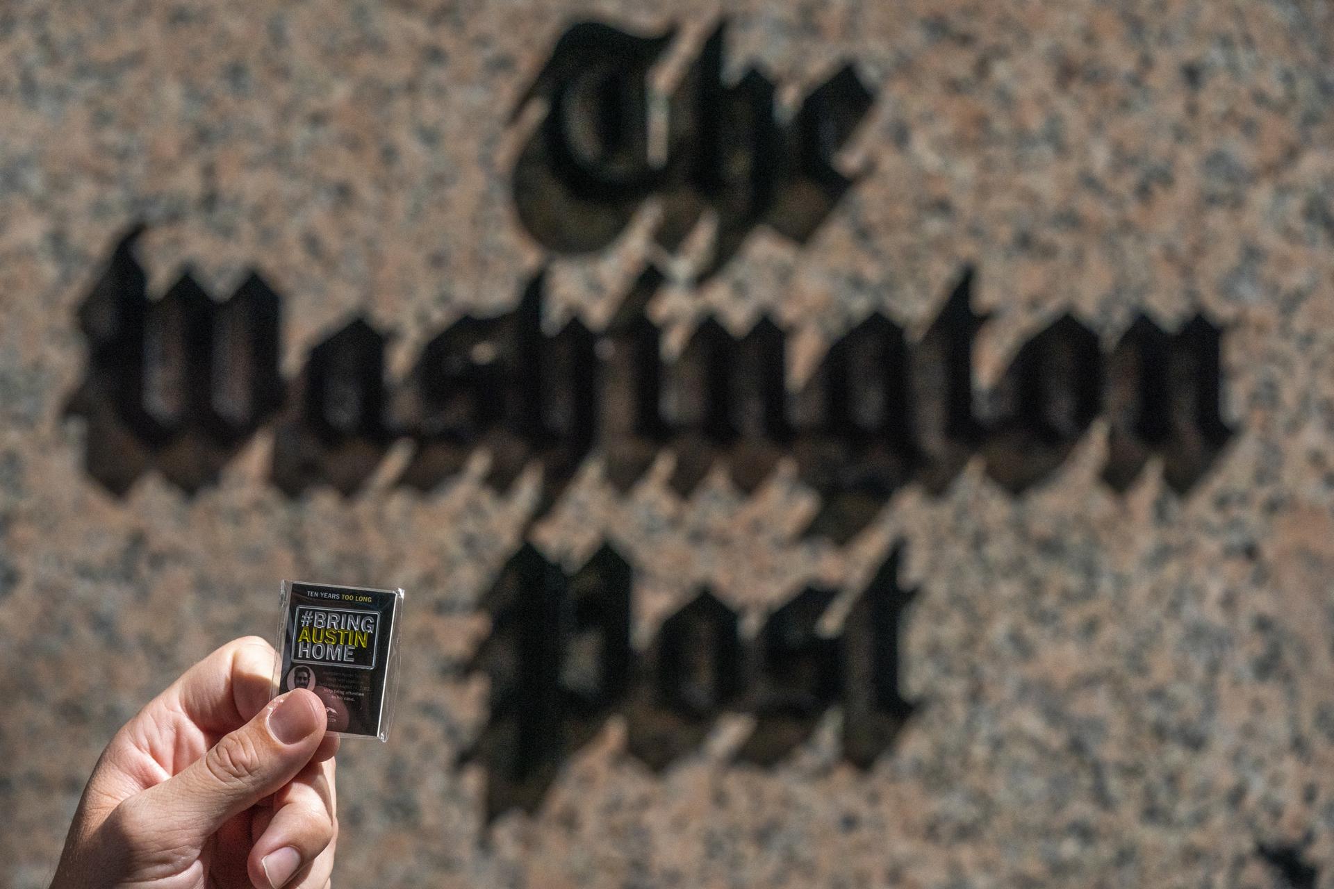 Fotografía de archivo en donde se ve el logo del medio de comunicación The Washington Post. EFE/SHAWN THEW