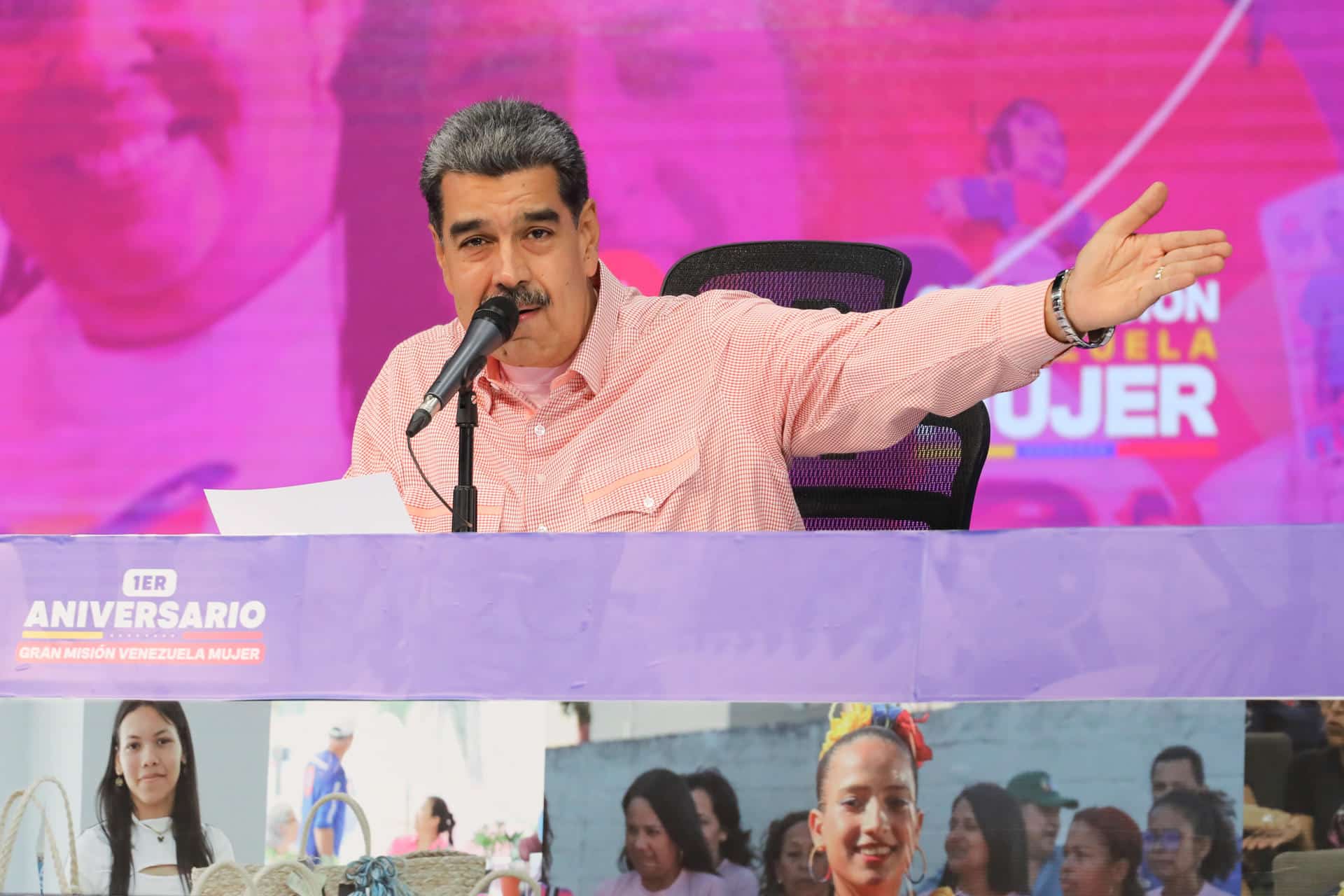 Fotografía cedida del presidente de Venezuela, Nicolás Maduro, en un acto de Gobierno en Caracas (Venezuela). EFE/ Prensa Palacio Miraflores