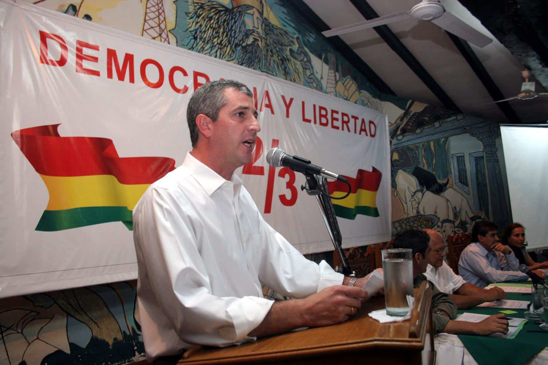 Fotografía de archivo en donde se ve a Branko Marinkovic, empresario y opositor del oficialista Movimiento al Socialismo (MAS). EFE/Juan Carlos Torrejón