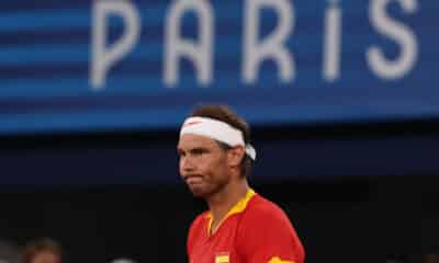 Foto de archivo de Rafael Nadal, durante el partido ante los estadounidenses Austin Krajicek y Rajee Ram, en los cuartos de final de dobles masculinos de tenis de los Juegos Olímpicos de París 2024. EFE/Juanjo Martín