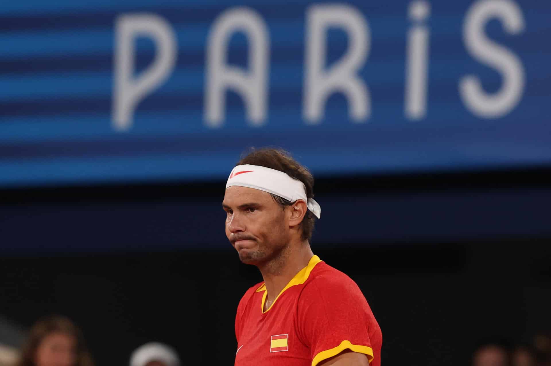 Foto de archivo de Rafael Nadal, durante el partido ante los estadounidenses Austin Krajicek y Rajee Ram, en los cuartos de final de dobles masculinos de tenis de los Juegos Olímpicos de París 2024. EFE/Juanjo Martín