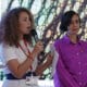 La ministra de Ciencia, Tecnología e Innovación de Colombia, Yesenia Olaya (i) y la ministra de Ambiente y Desarrollo Sostenible de Colombia y presidenta de la COP16, Susana Muhamad, participan en un foro sobre recursos genéticos y secuencias digitales este martes, en Cali (Colombia). EFE/Mauricio Dueñas Castañeda