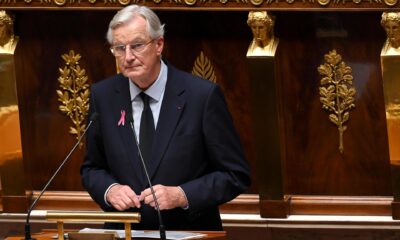 El primer ministro francés, el conservador Michel Barnier, este martes ante la Asamblea. EFE/EPA/JULIEN MATTIA