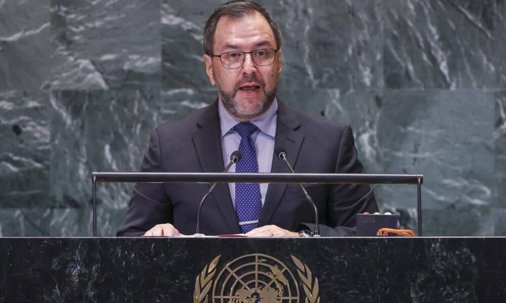 Fotografía de archivo del ministro de Relaciones Exteriores de Venezuela, Yvan Gil Pinto, durante la 'Cumbre del Futuro' que se celebró en la Sede de las Naciones Unidas en Nueva York. EFE/SARAH YENESEL