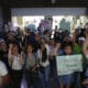 Imagen de archivo de trabajadores del Poder Judicial que se manifiestan a las afueras de una conferencia de la ministra de la Suprema Corte de Justicia, Loretta Ortiz Ahlf, en Guadalajara (México). EFE/ Francisco Guasco