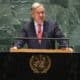 El secretario General de las Naciones Unidas (ONU), Antonio Guterres, habla durante el debate general del 79º período de sesiones de la Asamblea General de las Naciones Unidas en la Sede de las Naciones Unidas en Nueva York, Nueva York, EE.UU., el 24 de septiembre de 2024.EFE/EPA/Justin Lane