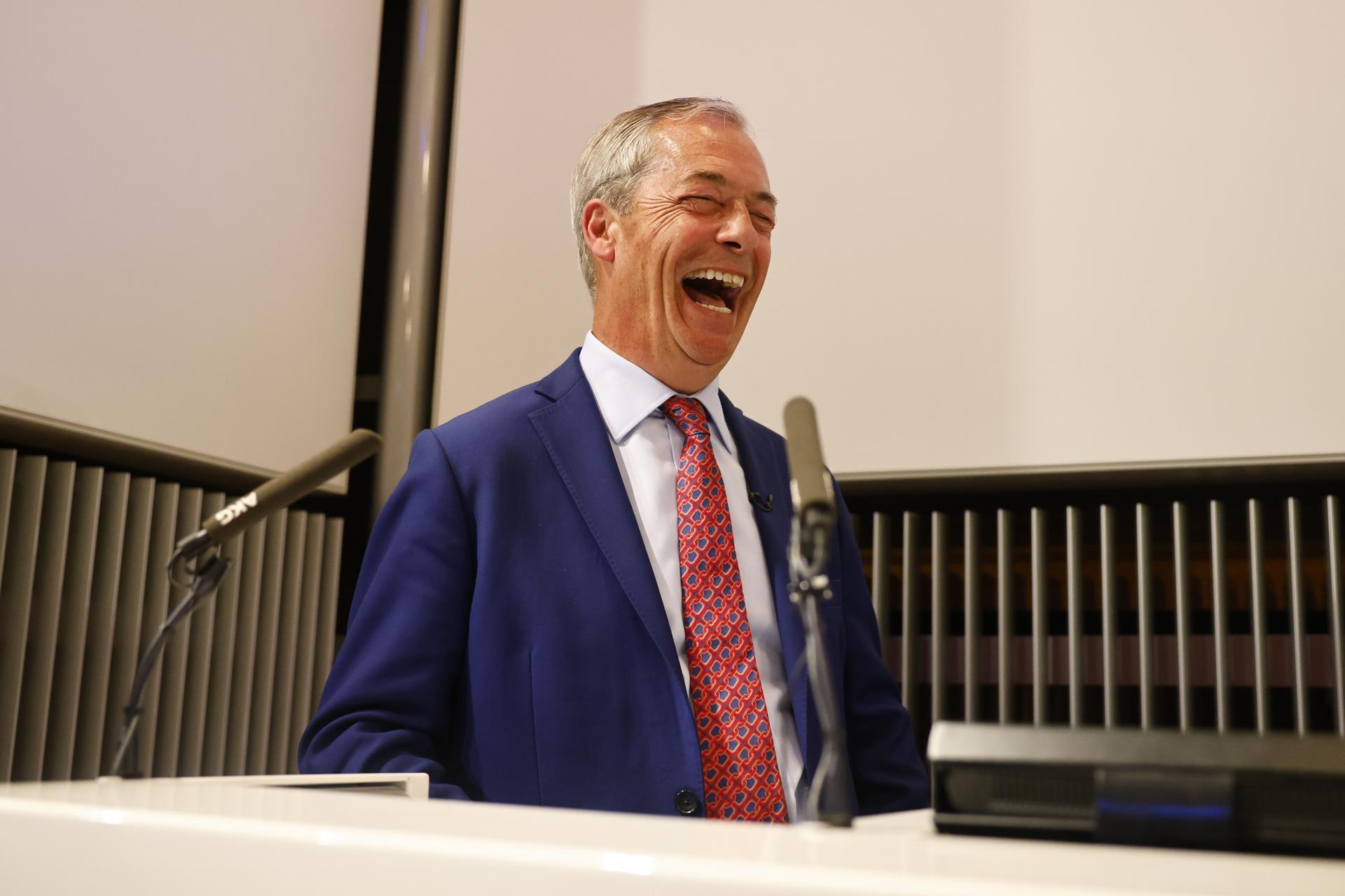 Imagen de Archivo del líder del eurófobo partido británico Reform UK, Nigel Farage.
EFE/EPA/TOLGA AKMEN